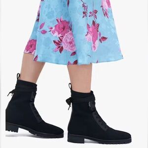 Kate Spade Merigue Black Combat Boots Size 6.5
